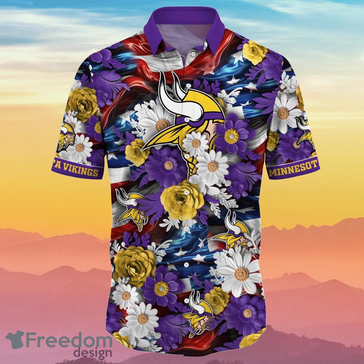 Minnesota Vikings NFL Hawaiian Shirt 4th Of July Independence Day Special Gift For Men And Women Fans Product Photo 2