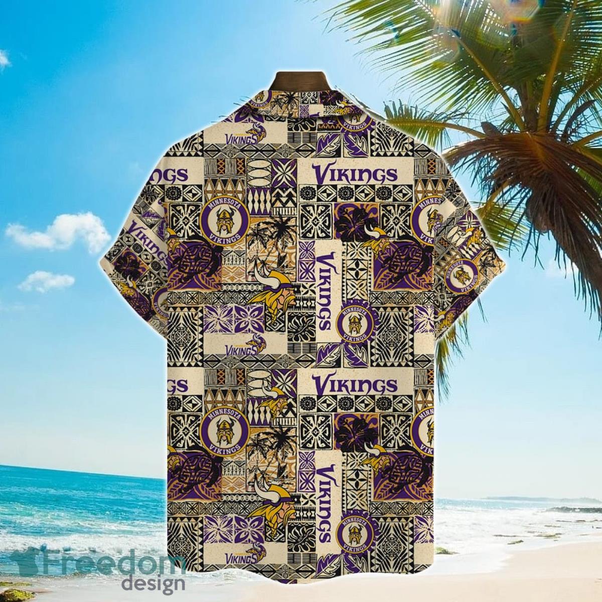 Minnesota Vikings NFL National Football League 2023 AOP Hawaiian Shirt Product Photo 2