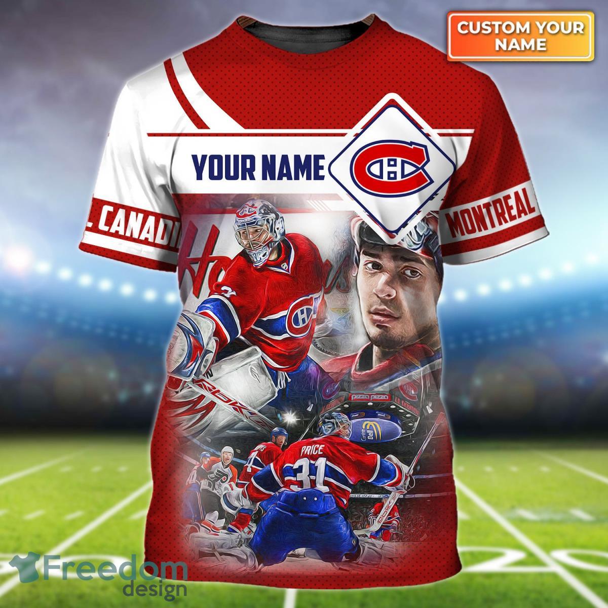 Montreal Canadiens Personalized Name 3D Tshirt Product Photo 1