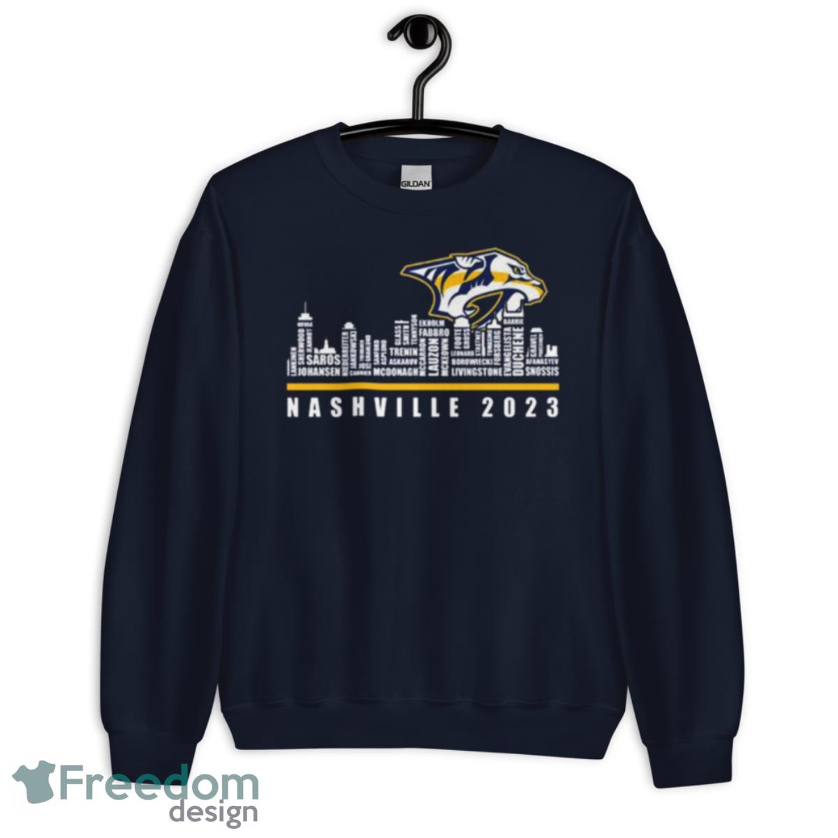 Nashville Predators 2023 Season Team Players Names In Shirt - Unisex Crewneck Sweatshirt-1