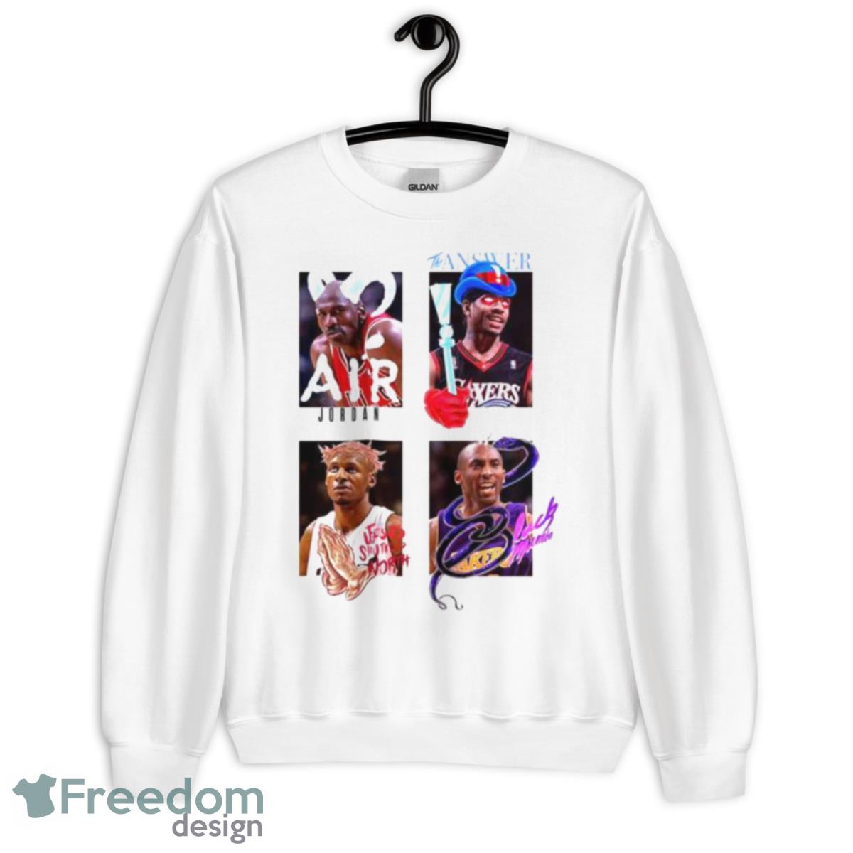 NBA Legend Nickname Doodles Black Mamba x Air Jordan x Jesus Shuttles Worth Fan Gifts T Shirt - Unisex Heavy Blend Crewneck Sweatshirt