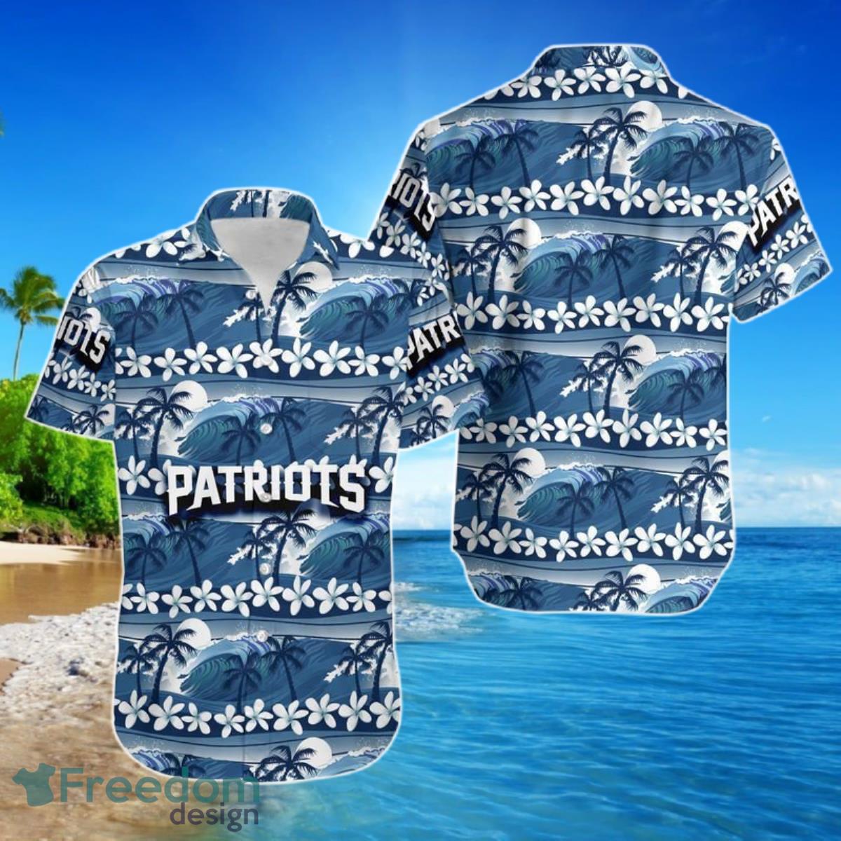 New England Patriots Coconut Trees NFL Gift For Fan Hawaiian Shirt For Men And Women Product Photo 1