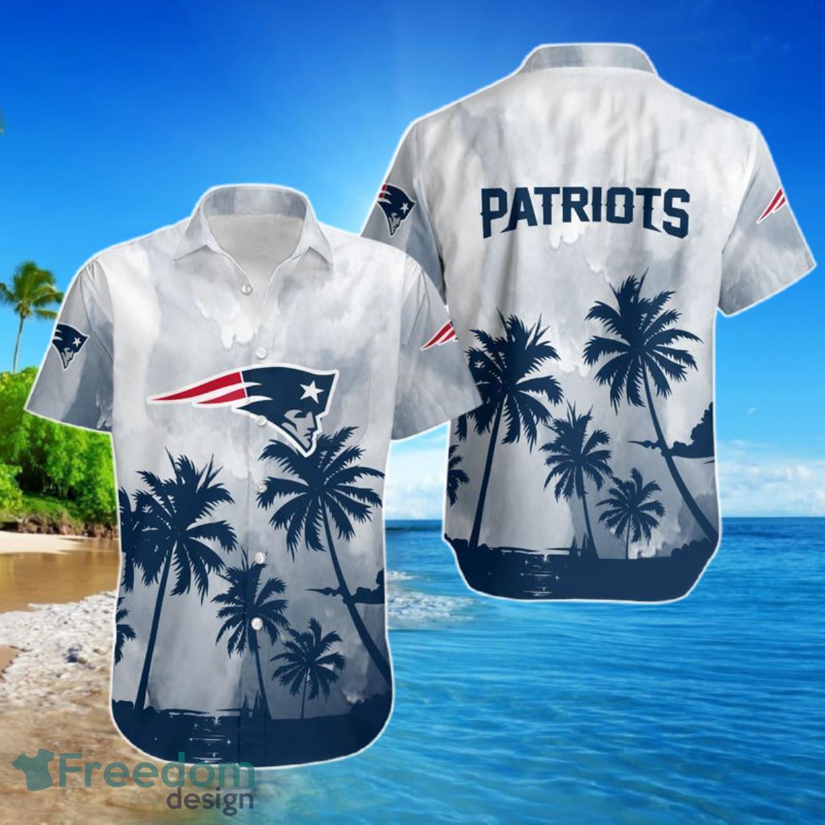 New England Patriots Coconut Trees NFL Gift For Fan Hawaiian Shirt For Men Women Product Photo 1