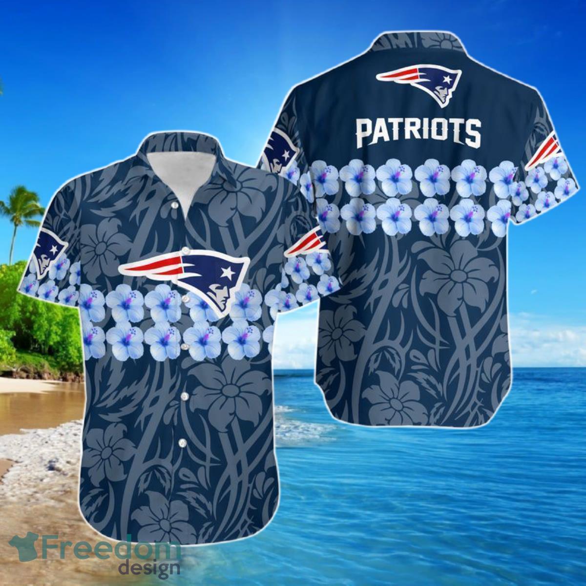 New England Patriots Flower And Logo Hawaii Shirt For Men Women Product Photo 1