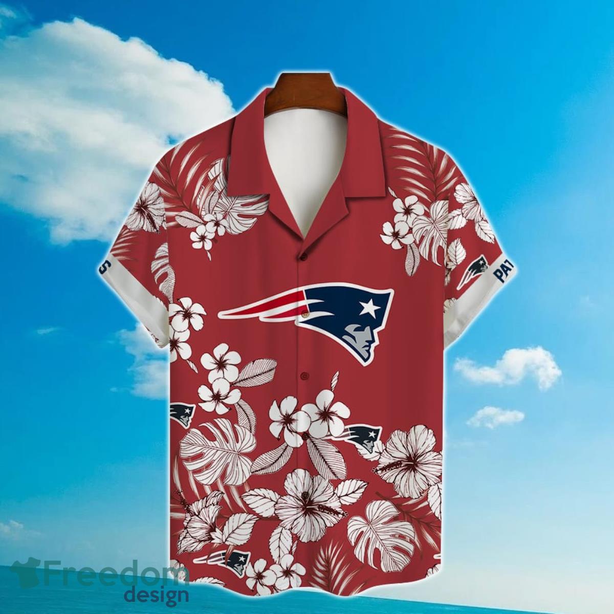 New England Patriots NFL Hibiscus 2023 AOP Hawaiian Shirt For Men Women Product Photo 2