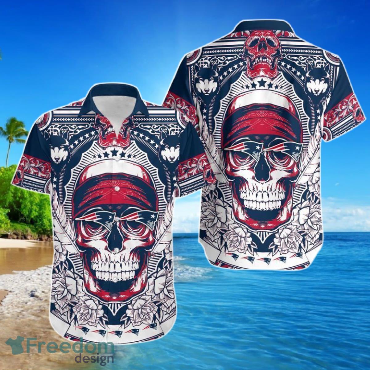 New England Patriots Skull NFL Gift For Fan Hawaii Shirt For Men Women Product Photo 1