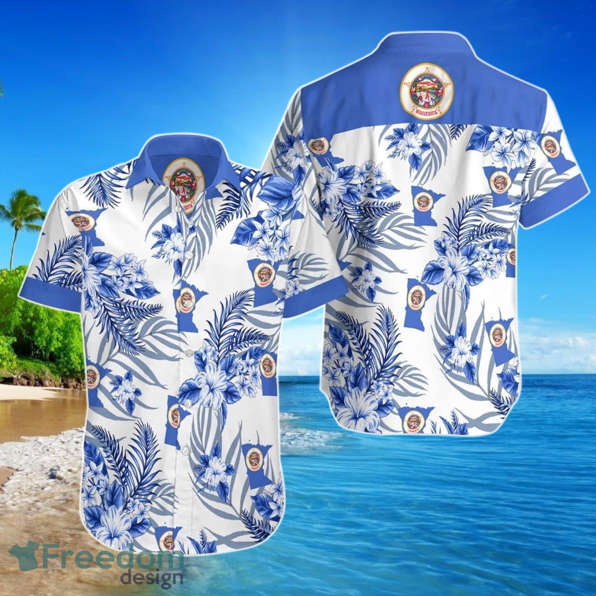 New Minnesota Proud Hawaiian Tropical Sleeve Button Unisex Shirt Men Product Photo 1