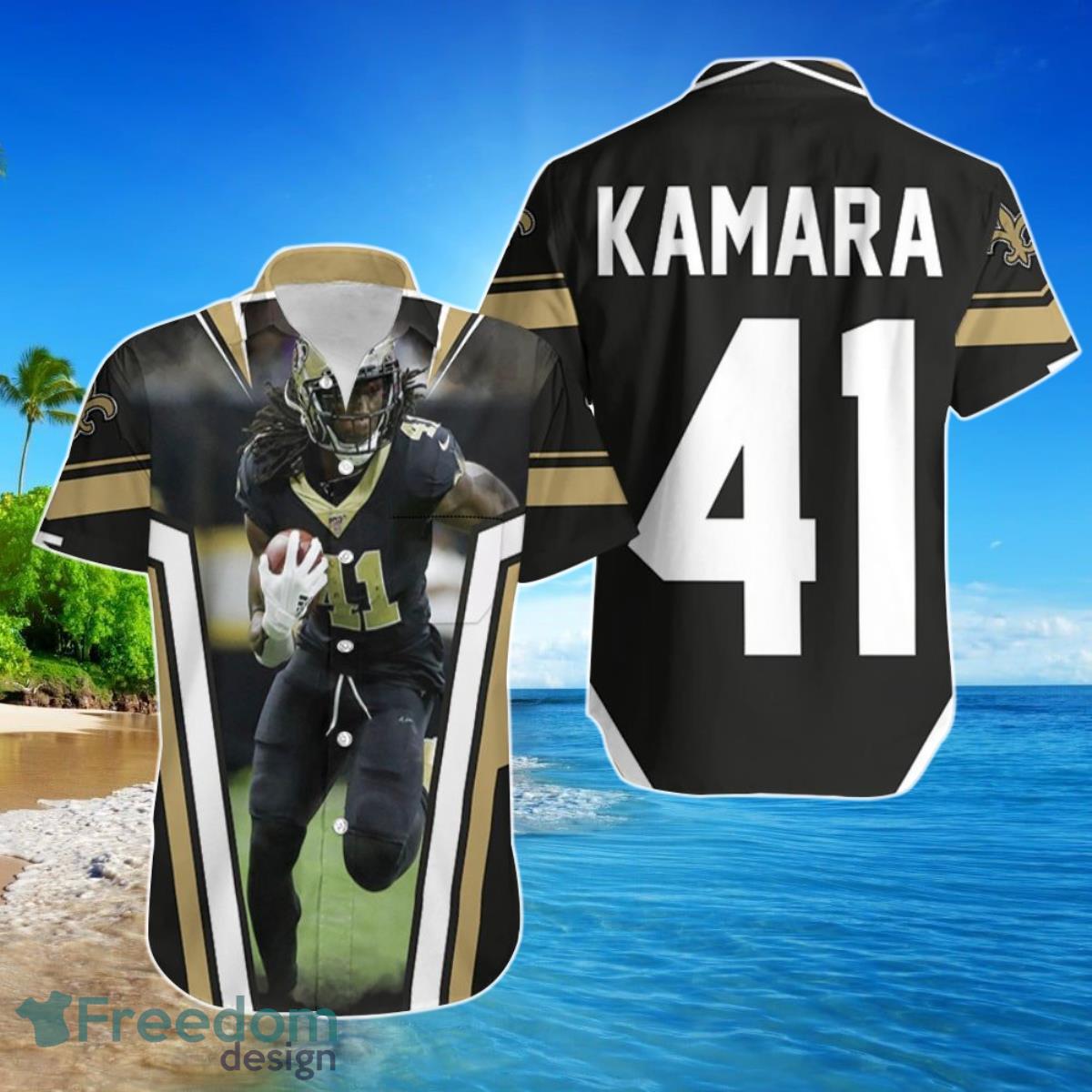 New Orleans Saints Alvin Kamara 41 Hawaiian Shirt For Men Women Product Photo 1