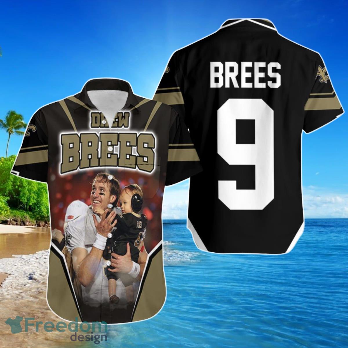 New Orleans Saints Drew Brees And Son Hawaiian Shirt For Men Women