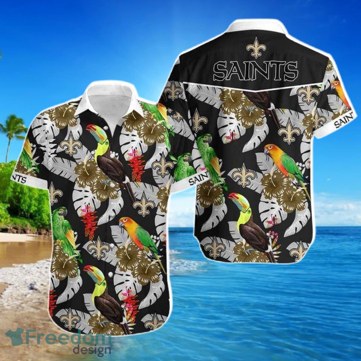 New Orleans Saints Hawaiian Shirt And Short - Freedomdesign