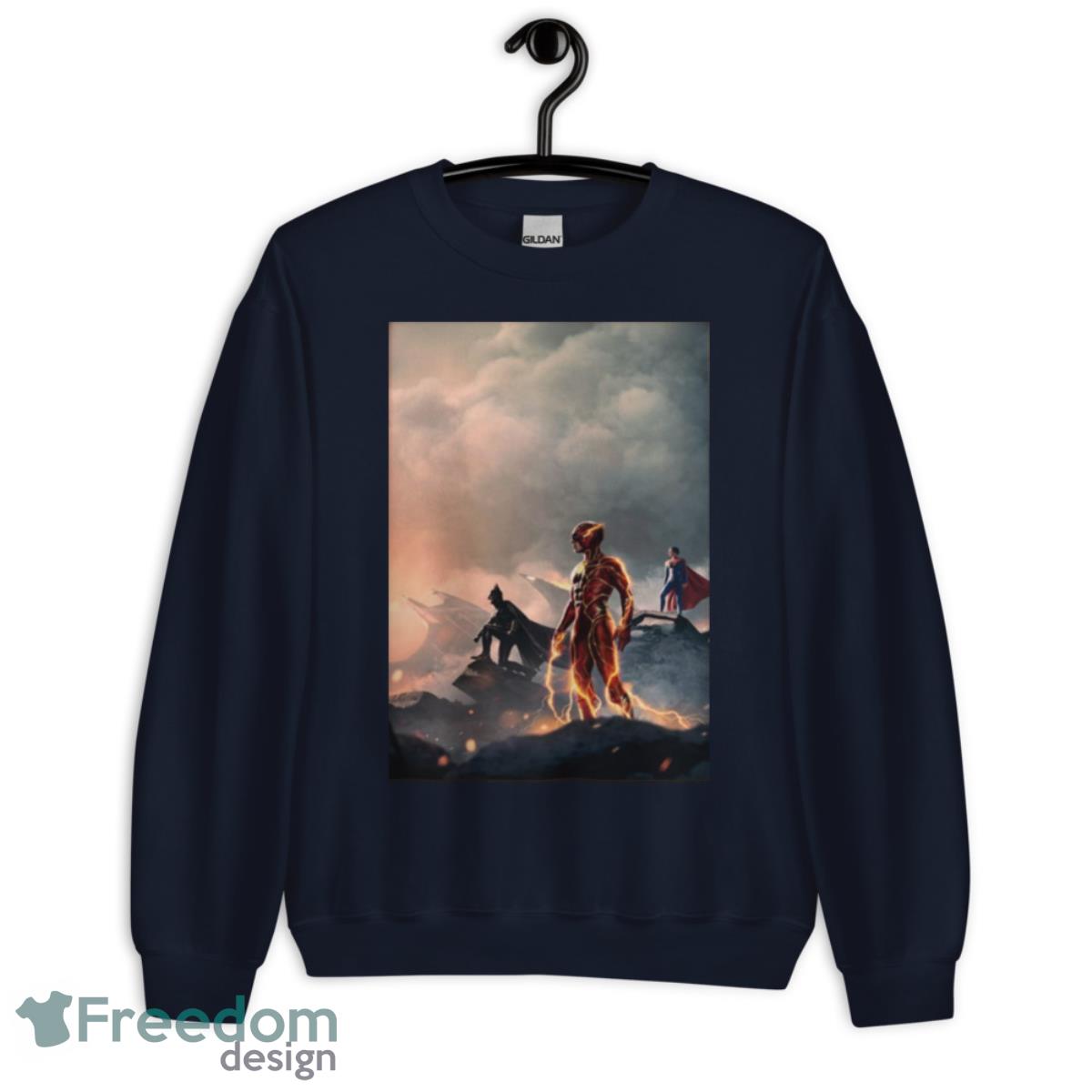 New Trailer New Poster The Flash Movie The Batman Erza Miller DCU DCEU Fan Gifts T Shirt - Unisex Crewneck Sweatshirt-1