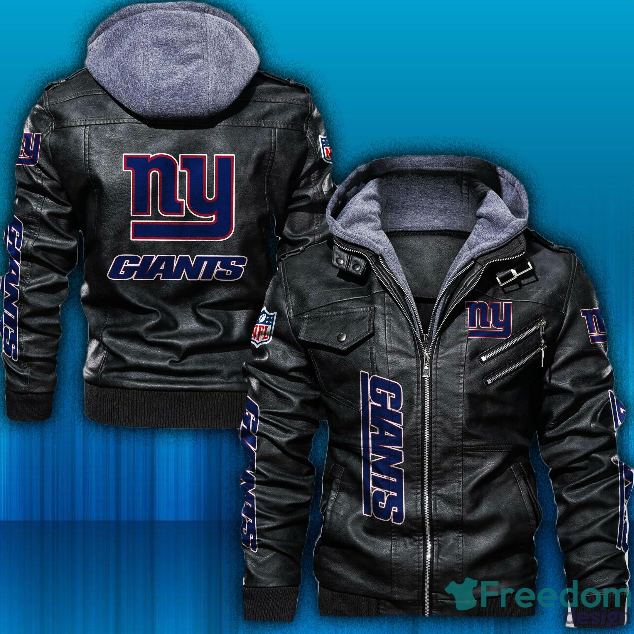 New York Giants Logo NFL Leather Jacket For Men And Women - Freedomdesign