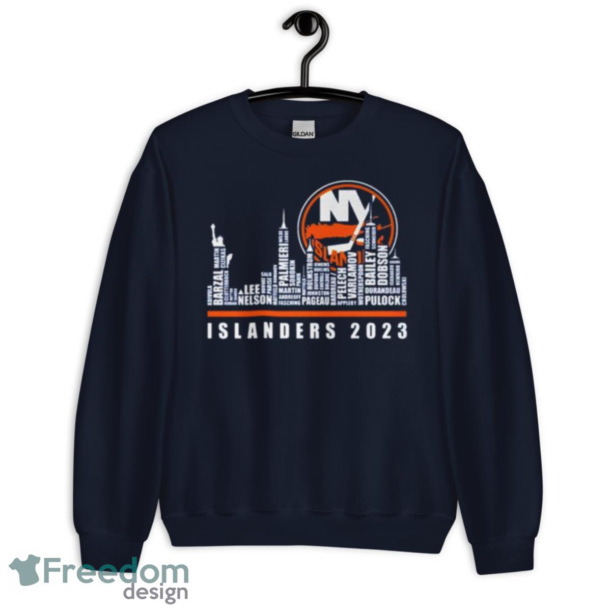 New York Islanders 2023 Season Team Players Names In City Shirt - Unisex Crewneck Sweatshirt-1