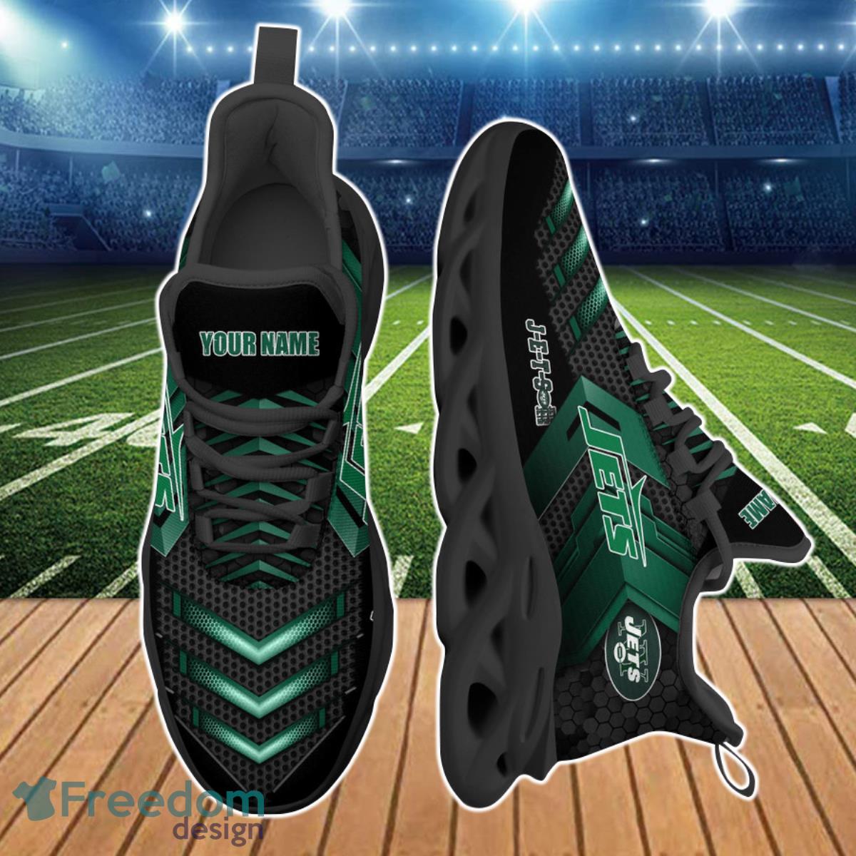 New York Jets NFL Max Soul Shoes Custom Name Product Photo 2