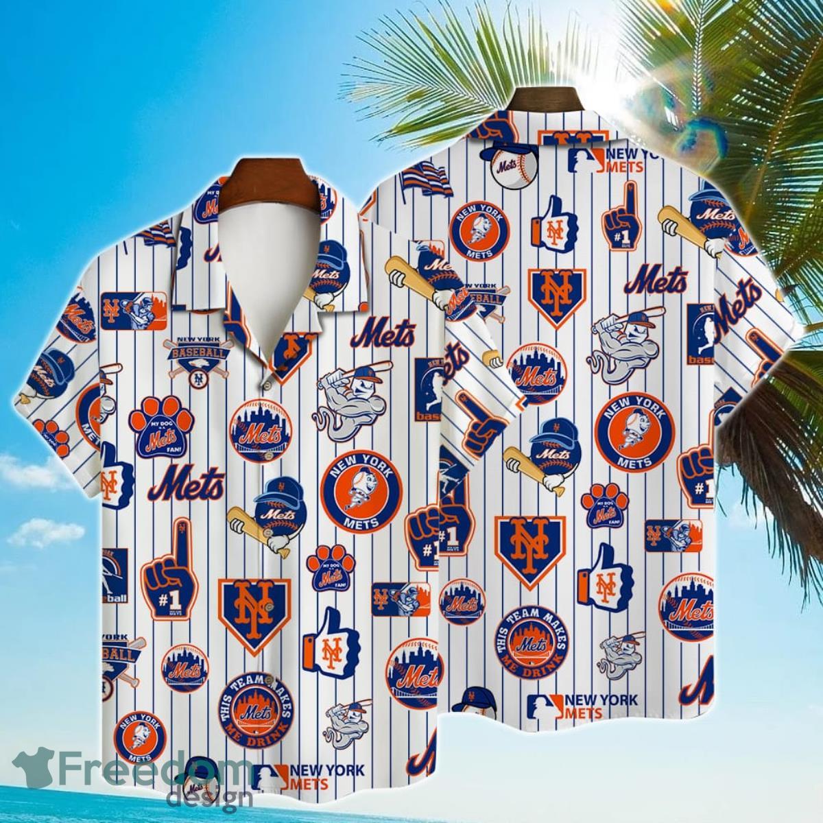 New York Mets MLB Baseball Team Custom Hawaiian Shirts, Mets Hawaiian Shirt