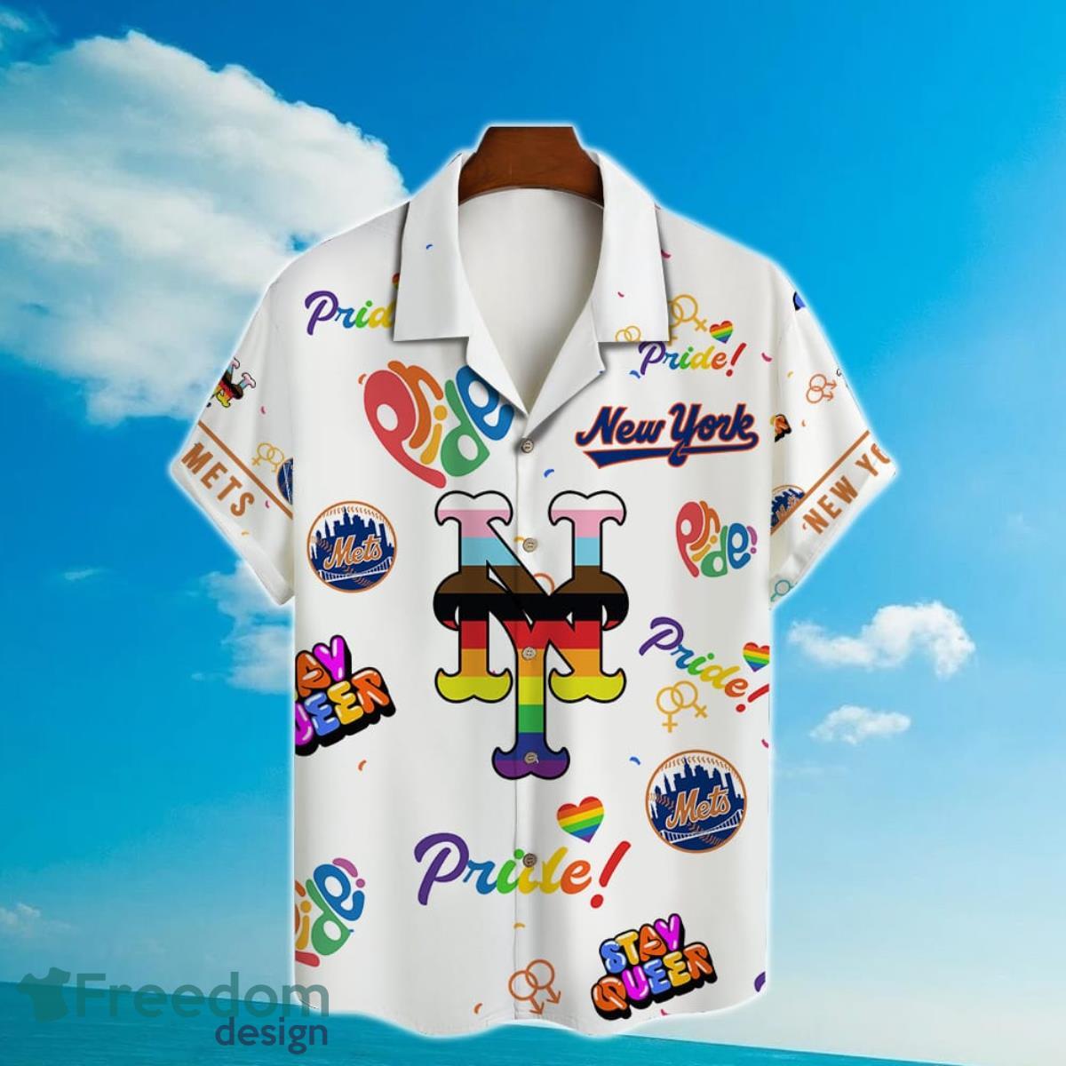 New York Mets MLB Happy Pride Month Hawaiian Shirt Product Photo 2