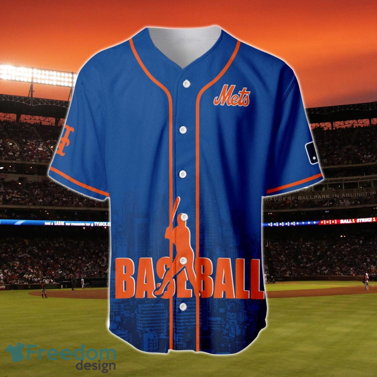 New York Mets MLB Major League Baseball Custom Name & Number Baseball Jersey Product Photo 2