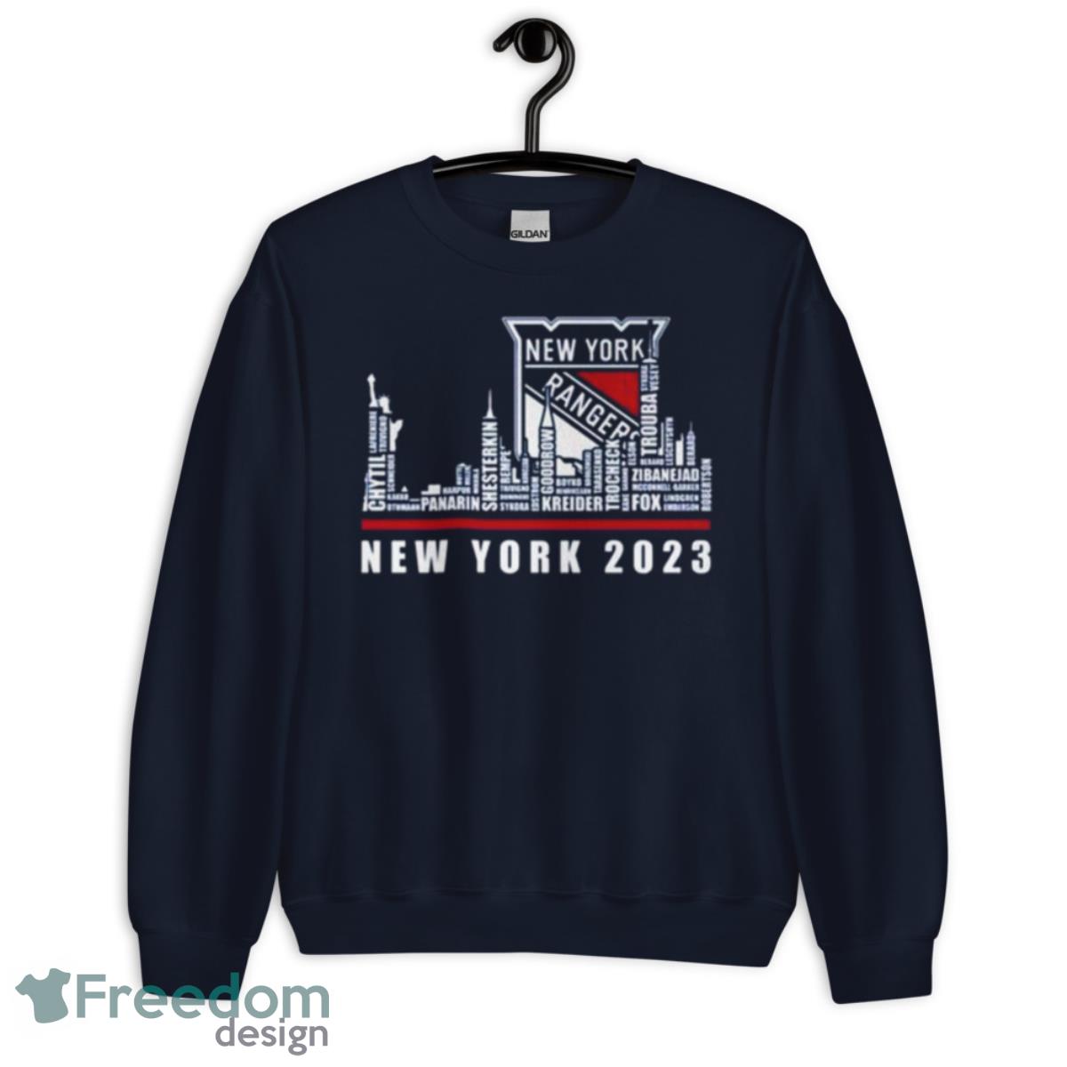 New York Rangers 2023 Season Team Players Names In City Shirt - Unisex Crewneck Sweatshirt-1