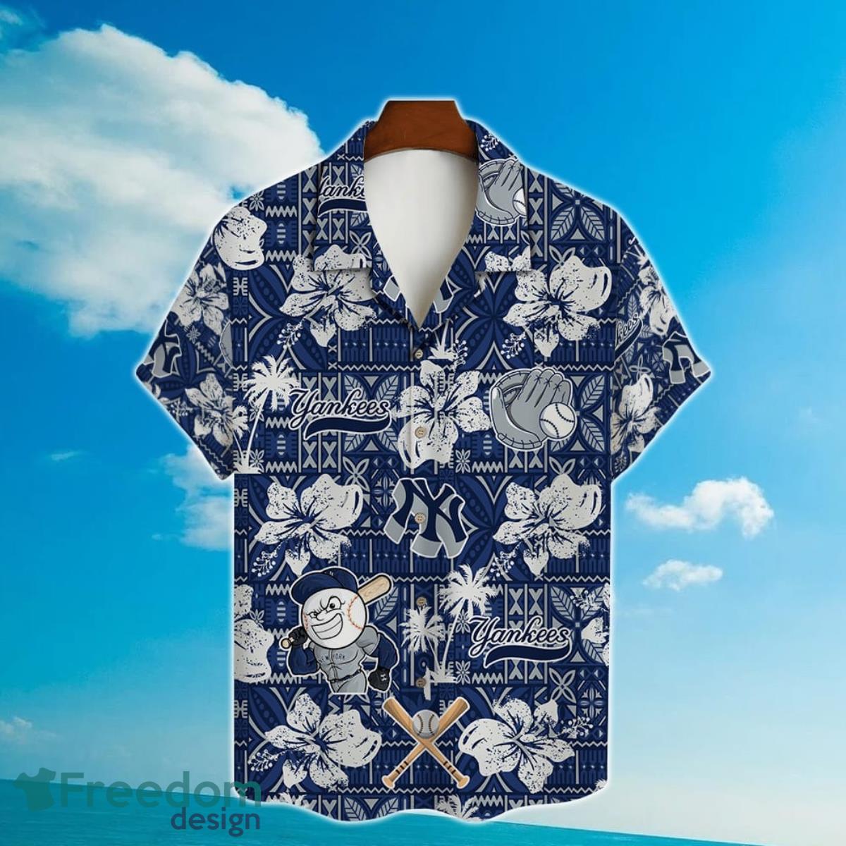 New York Yankees Hibiscus Pattern Vintage Hawaiian Shirt For Men Women Product Photo 2