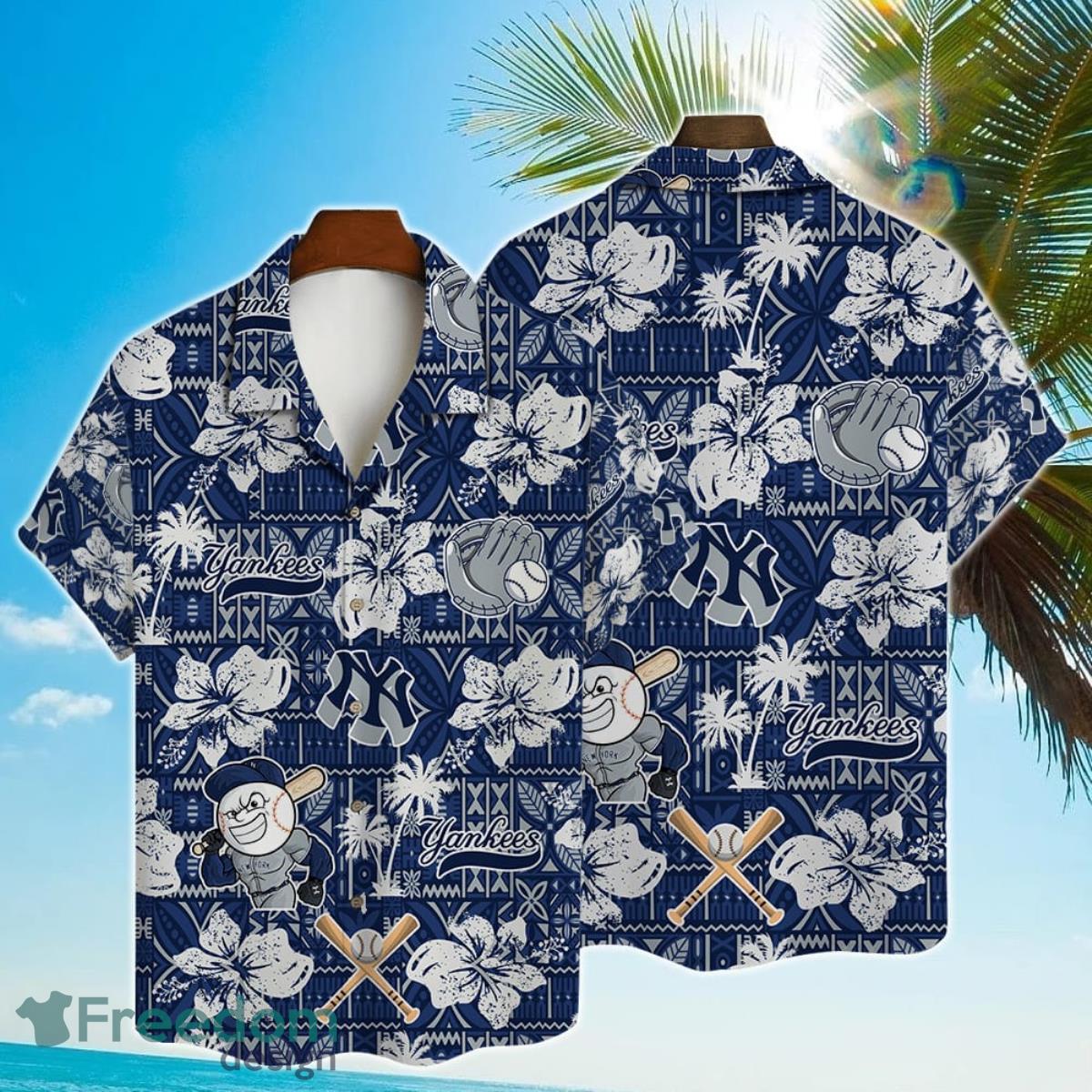 New York Yankees Hibiscus Pattern Vintage Hawaiian Shirt For Men Women Product Photo 1