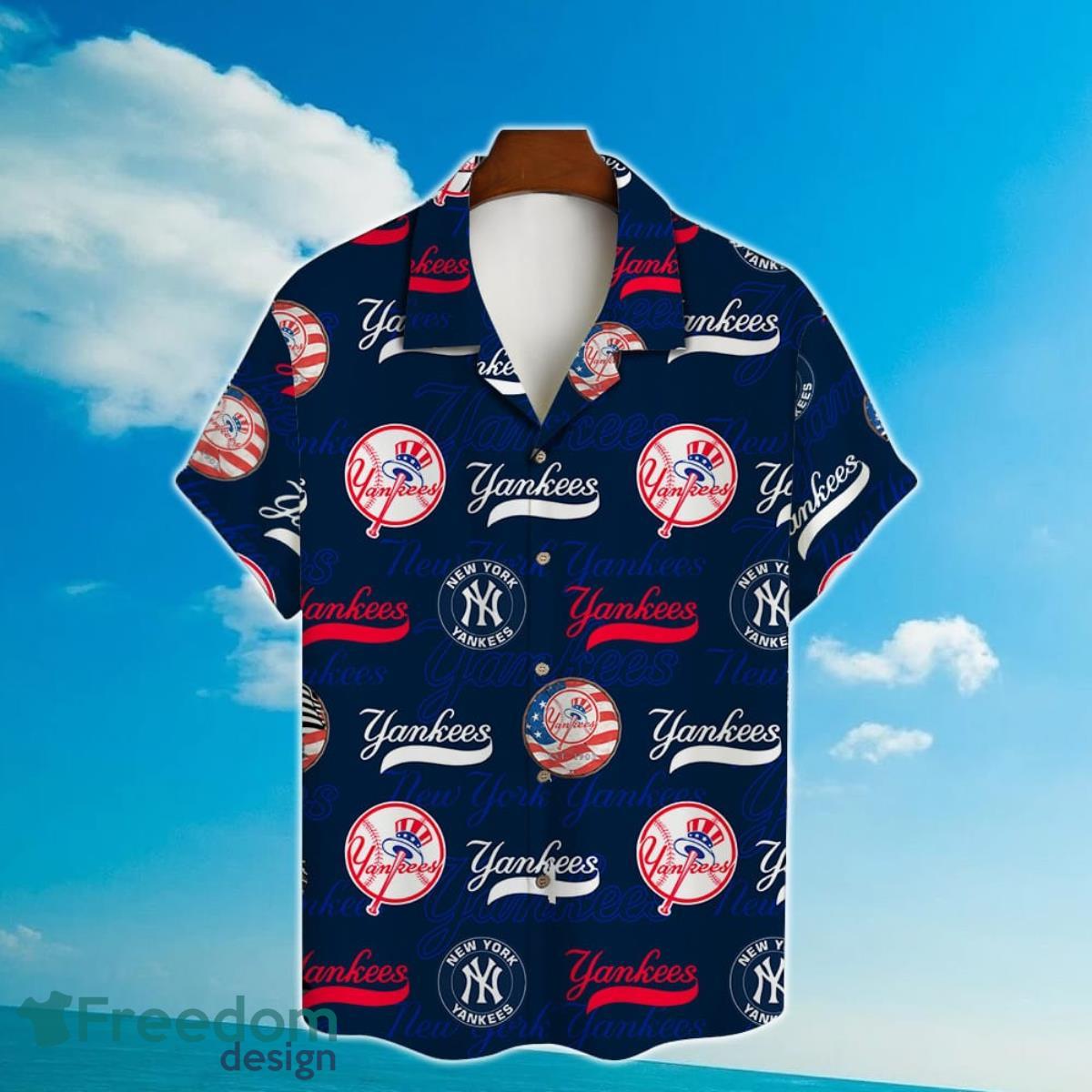 New York Yankees Major League Baseball Simple Pattern 3D Print Hawaiian Shirt Product Photo 2