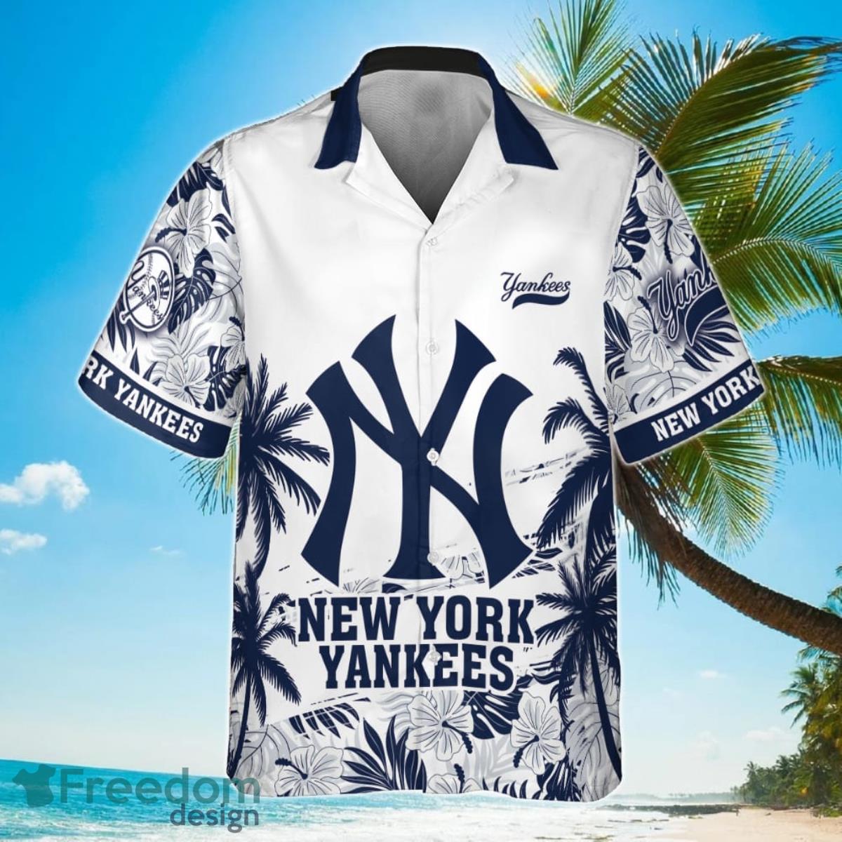 New York Yankees MLB Flower Hawaiian Shirt, Yankees Hawaiian Shirt