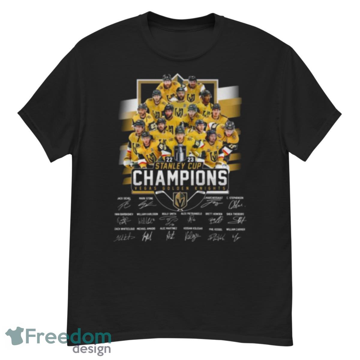 NHL Golden Knights Team 2023 Stanley Cup Champions Signatures Shirt - G500 Men’s Classic T-Shirt