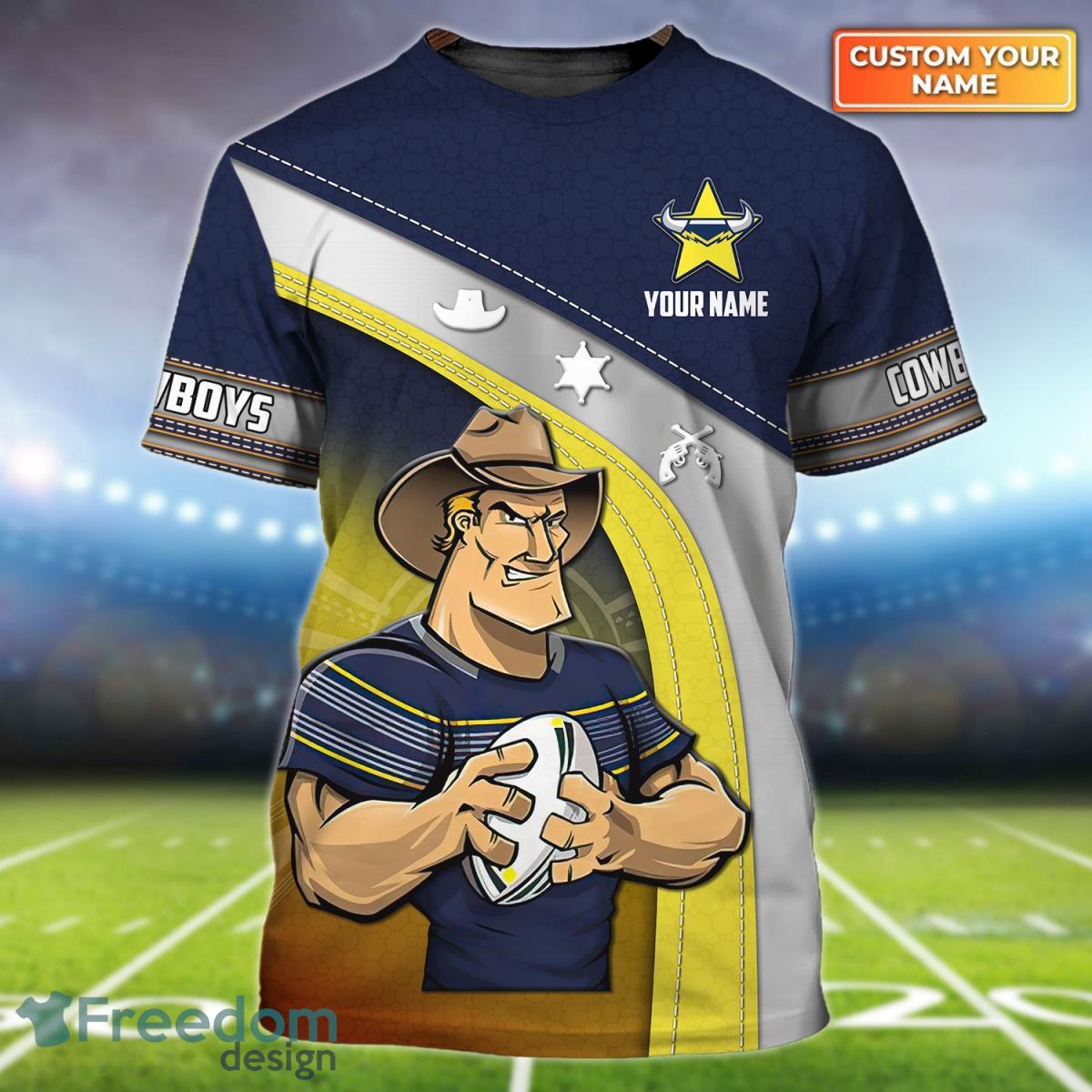 NRL Fans North Queensland Cowboys Logo Jersey Baseball Shirt For Men And  Women - Freedomdesign