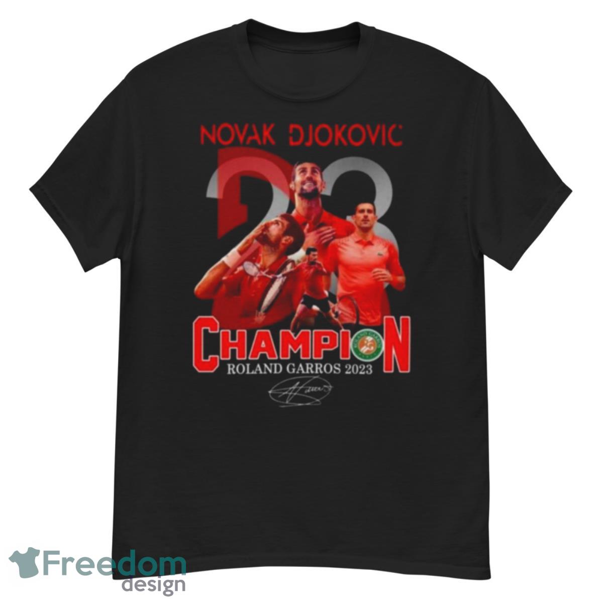 Novak Djokovic 23 Champion Roland Garros 2023 Signature Shirt - G500 Men’s Classic T-Shirt