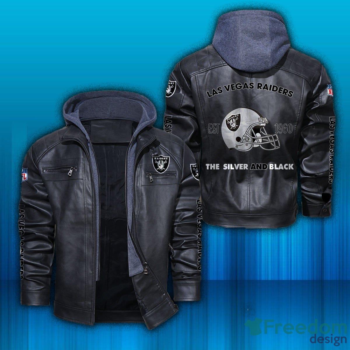 NFL Football Oakland Raiders Design 1 Logo Black And Brown Leather Jacket  For Fans - Freedomdesign