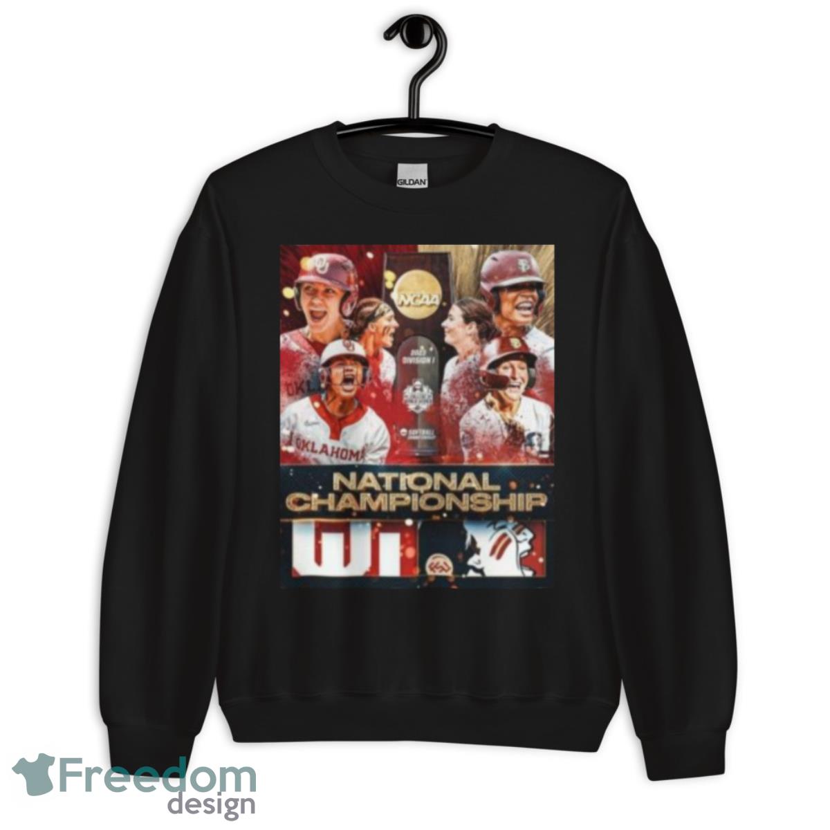 Oklahoma Softball Vs Florida State Softball For The 2023 Ncaa Softball National Championship Shirt image Oklahoma Softball Vs Florida State Softball For The 2023 Ncaa Softball National Championship Shirt - Unisex Crewneck Sweatshirt