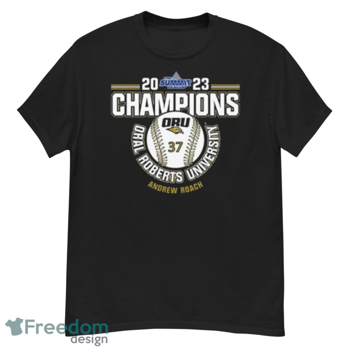 Oral Roberts University Andrew Roach 2023 NCAA Baseball Summit League Champions Shirt - G500 Men’s Classic T-Shirt