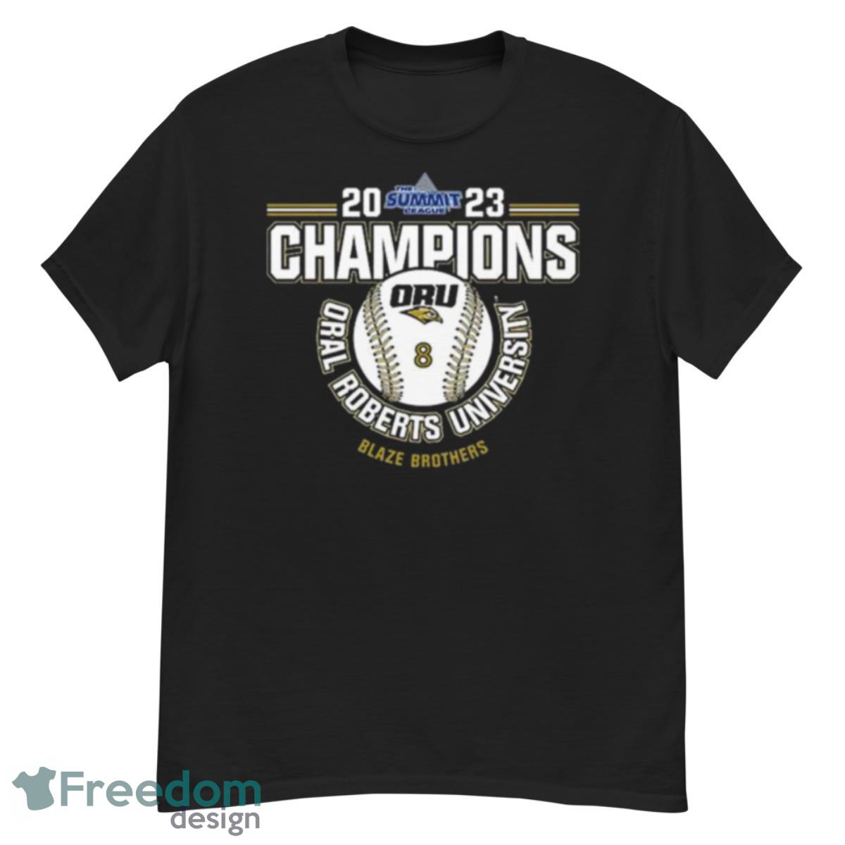 Oral Roberts University Blaze Brothers 2023 NCAA Baseball Summit League Champions Shirt - G500 Men’s Classic T-Shirt