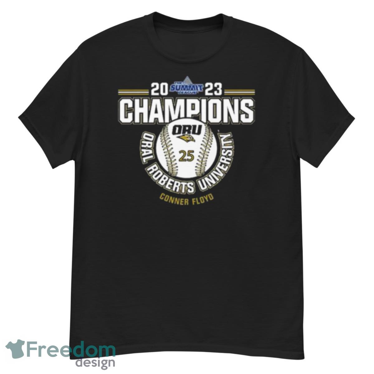 Oral Roberts University Conner Floyd 2023 NCAA Baseball Summit League Champions Shirt - G500 Men’s Classic T-Shirt