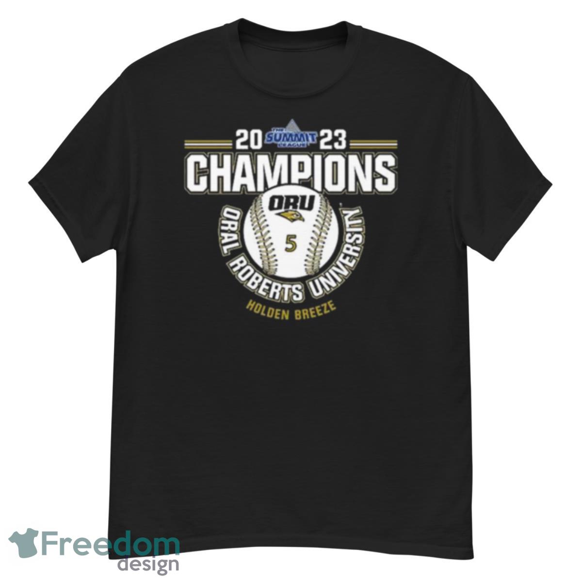 Oral Roberts University Holden Breeze 2023 NCAA Baseball Summit League Champions Shirt - G500 Men’s Classic T-Shirt