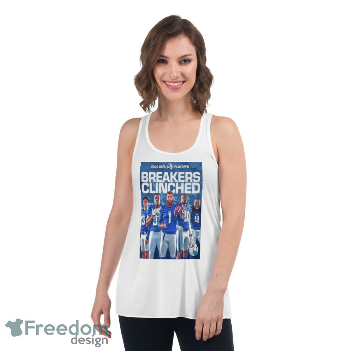 Orleans Breakers Clinched 2023 USFL Playoffs Shirt - Womens Flowy Racerback Tank Orleans Breakers Clinched 2023 USFL Playoffs Shirt - Womens Flowy Racerback Tank