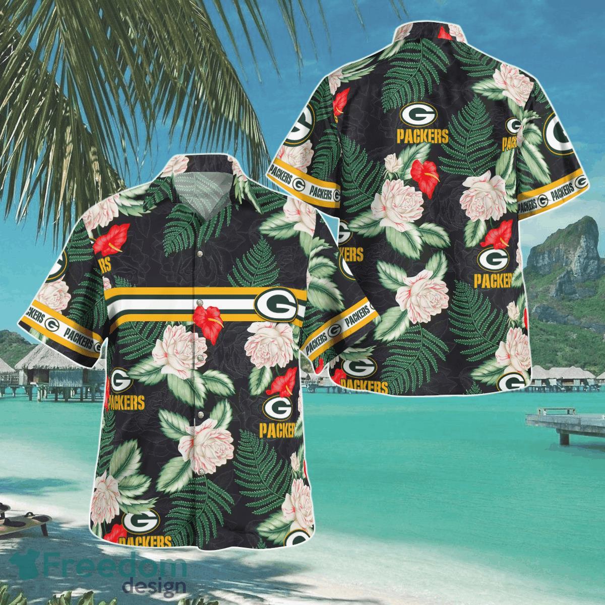 Packers Pattern Rose Flower Hawaiian Shirt Aloha Shirt For Men Women Product Photo 1