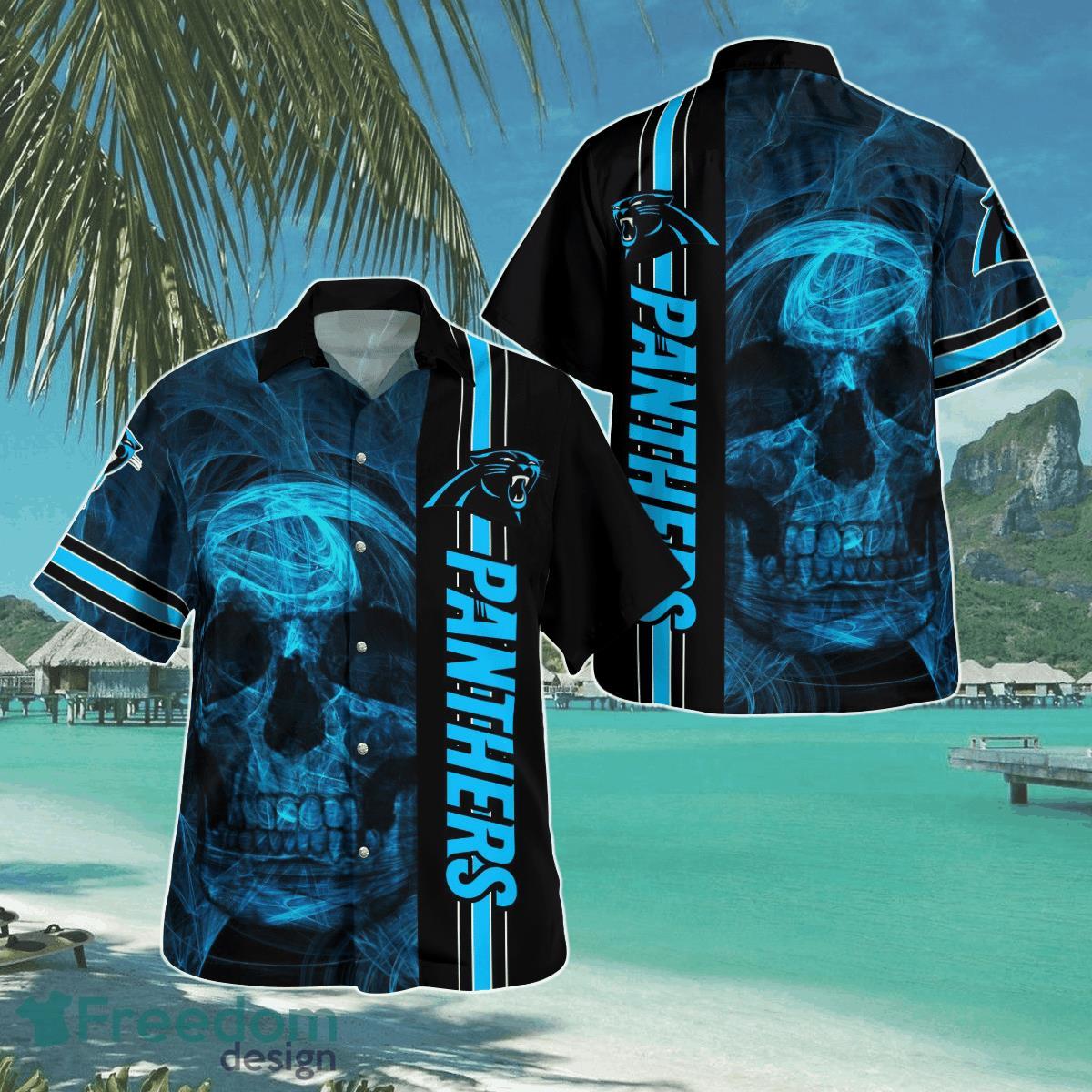 Panthers Skull Smoke Football Team Hawaii Shirt Aloha Shirt For Men Women Product Photo 1