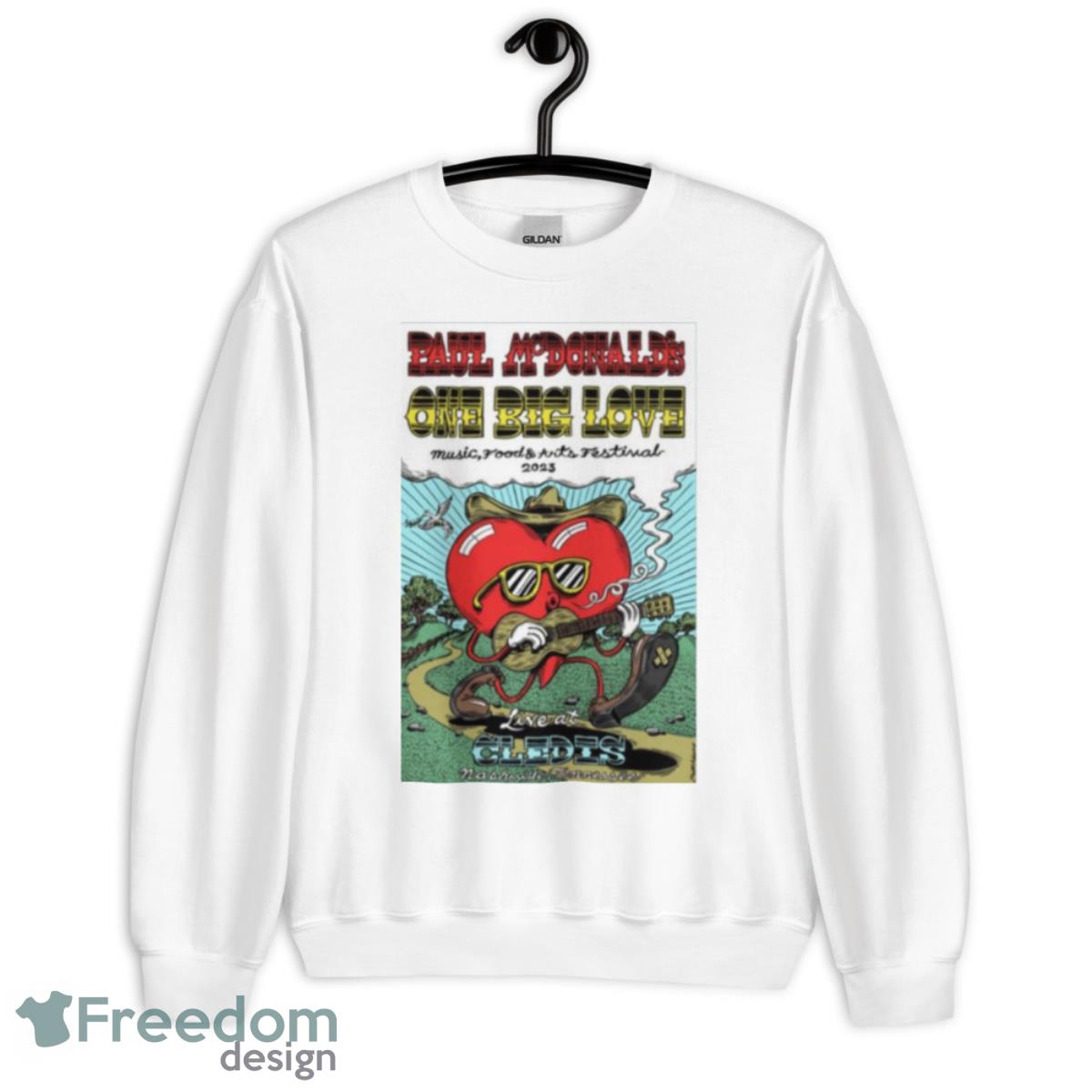 Paul McDonald One Big Love Music Food Arts Festival 2023 Live At Cledis Nashville TN Shirt - Unisex Heavy Blend Crewneck Sweatshirt