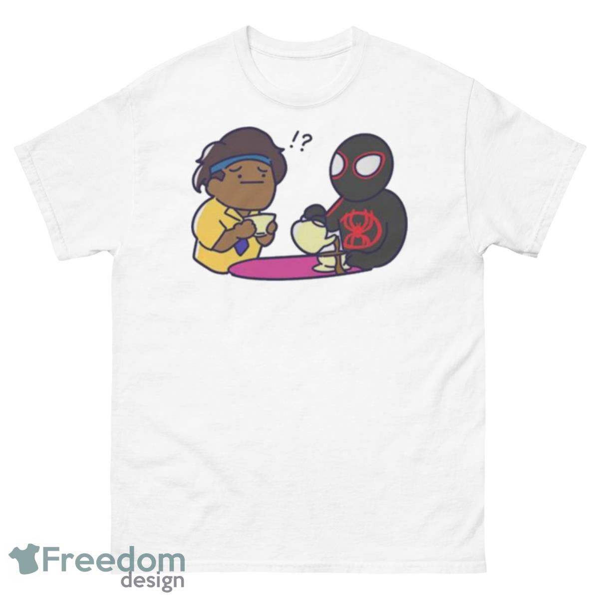 Pavitr Prabhakar and Miles Morales Chai Tea Meme Spider Man Across The SpiderVerse T Shirt - 500 Men’s Classic Tee Gildan