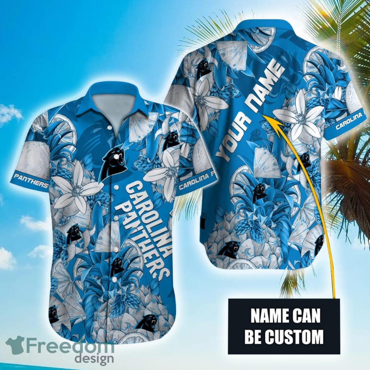 Carolina Panthers NFL Hawaiian shirt Custom Name Summer Gift - Freedomdesign