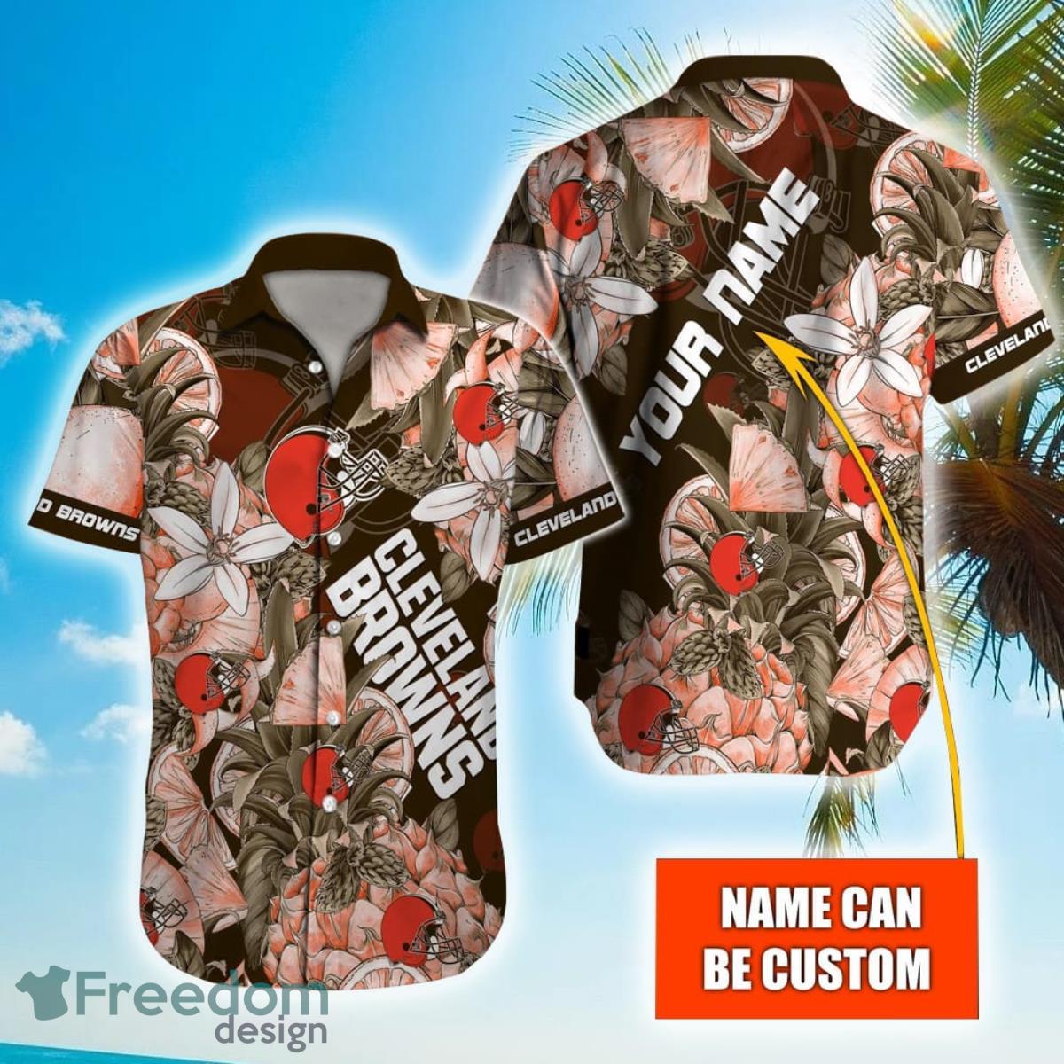 Personalized NFL Cleveland Browns Special Tropical Fruit Hawaiian Shirt Product Photo 1