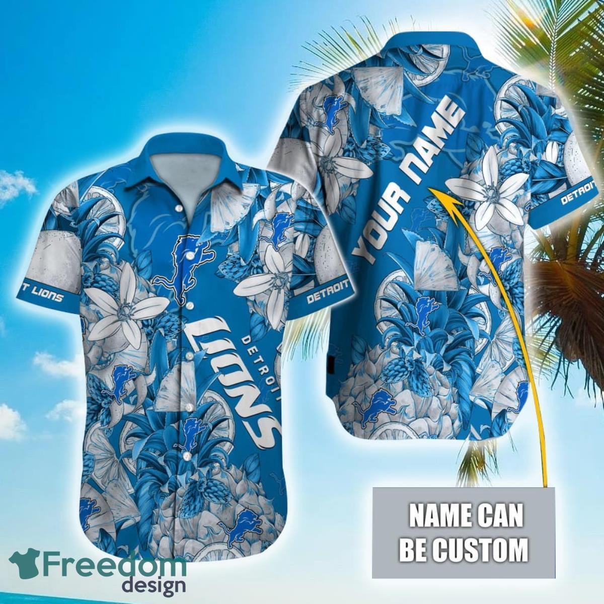 Personalized NFL Detroit Lions Special Tropical Fruit Hawaiian Shirt Product Photo 1