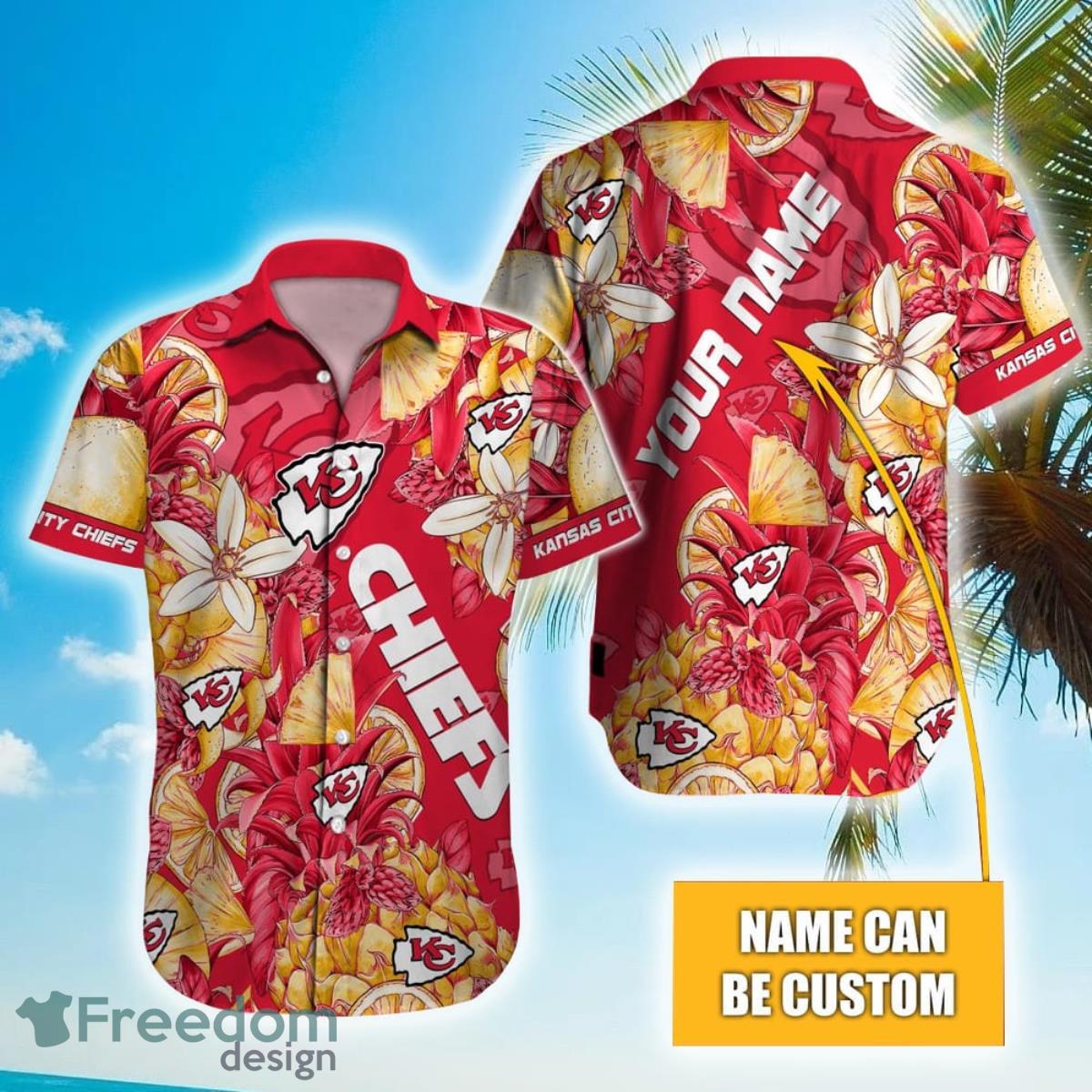 Personalized NFL Kansas City Chiefs Special Tropical Fruit Hawaiian Shirt Product Photo 1