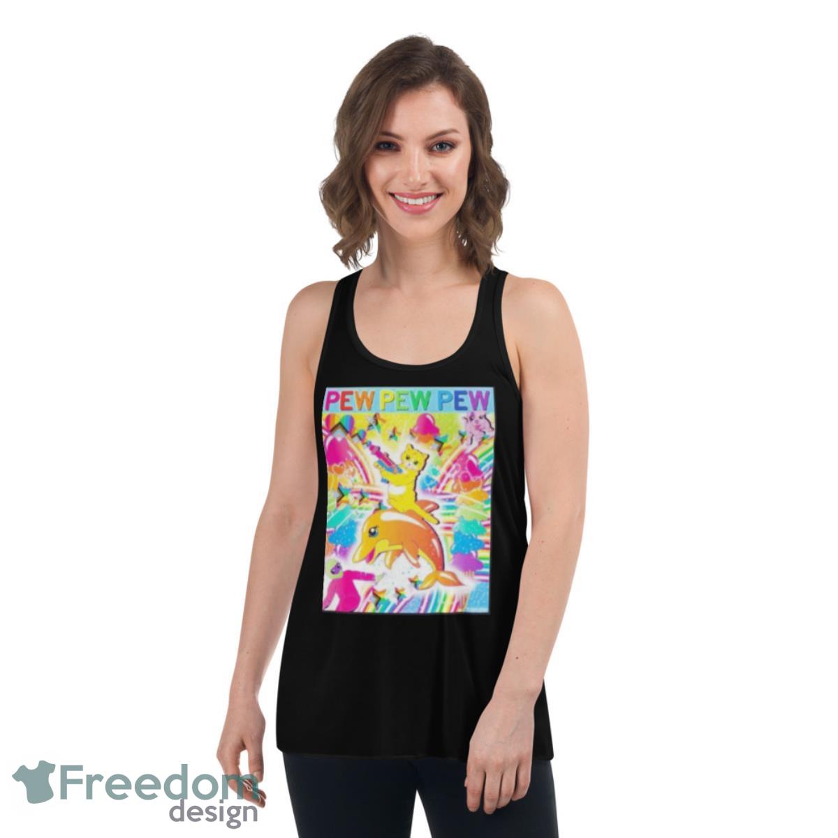 Pew Pew Pew Full Color Pride Shirt - Womens Flowy Racerback Tank Pew Pew Pew Full Color Pride Shirt - Womens Flowy Racerback Tank