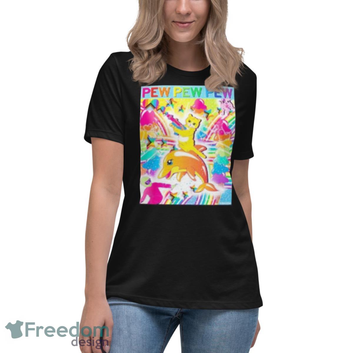 Pew Pew Pew Full Color Pride Shirt - Womens Relaxed Short Sleeve Jersey Tee Pew Pew Pew Full Color Pride Shirt - Womens Relaxed Short Sleeve Jersey Tee