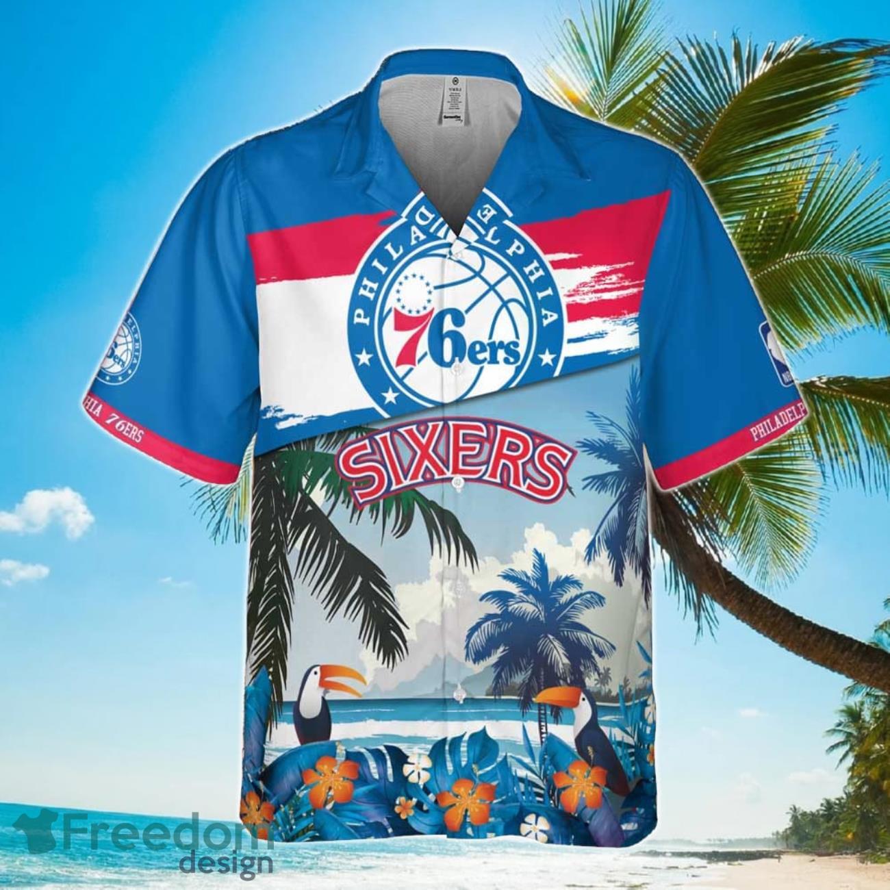 Philadelphia 76ers Beach Pattern Colorful Print Hawaiian Shirt Product Photo 2