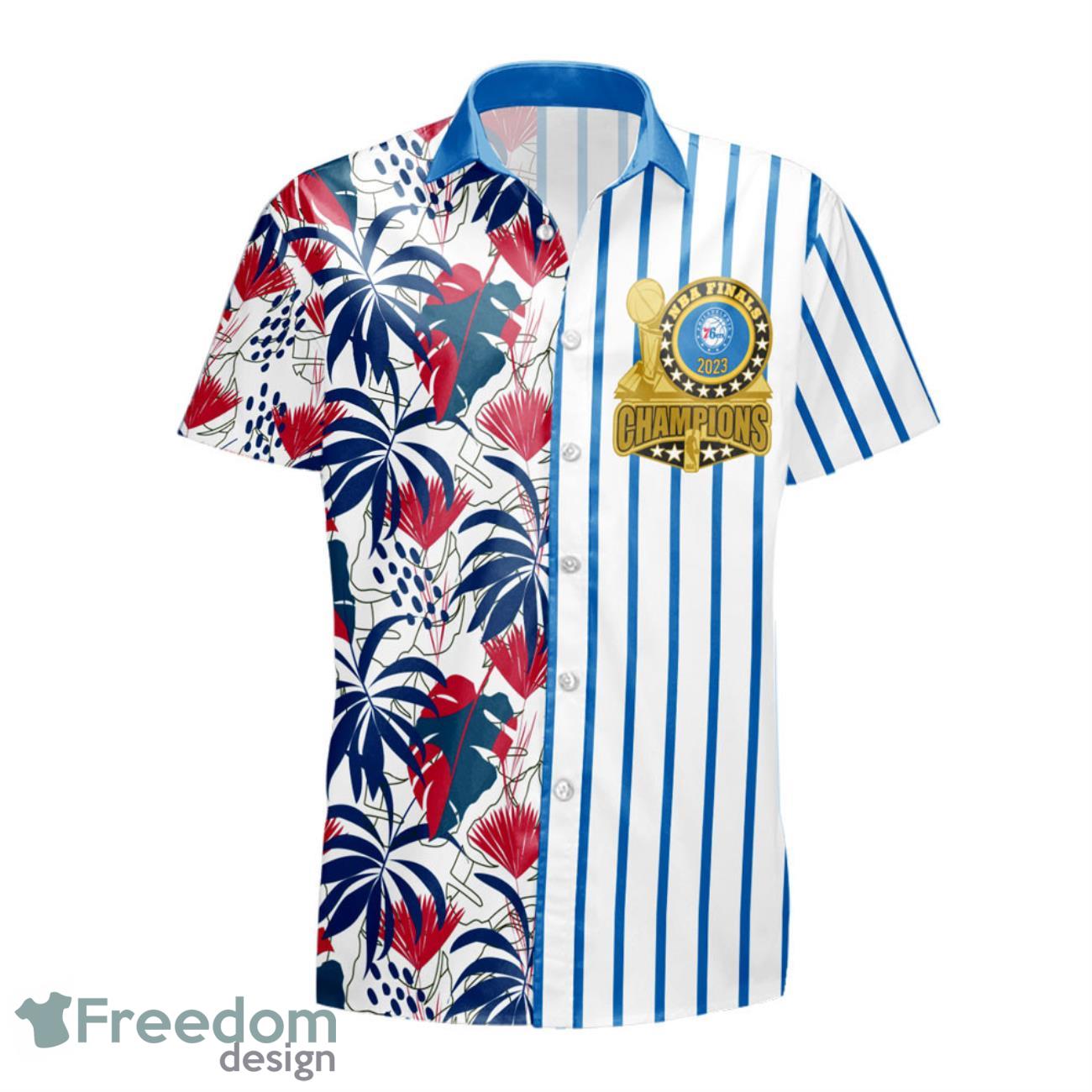 Philadelphia 76ers NBA Champions Pattern Print Hawaiian Shirt Product Photo 2