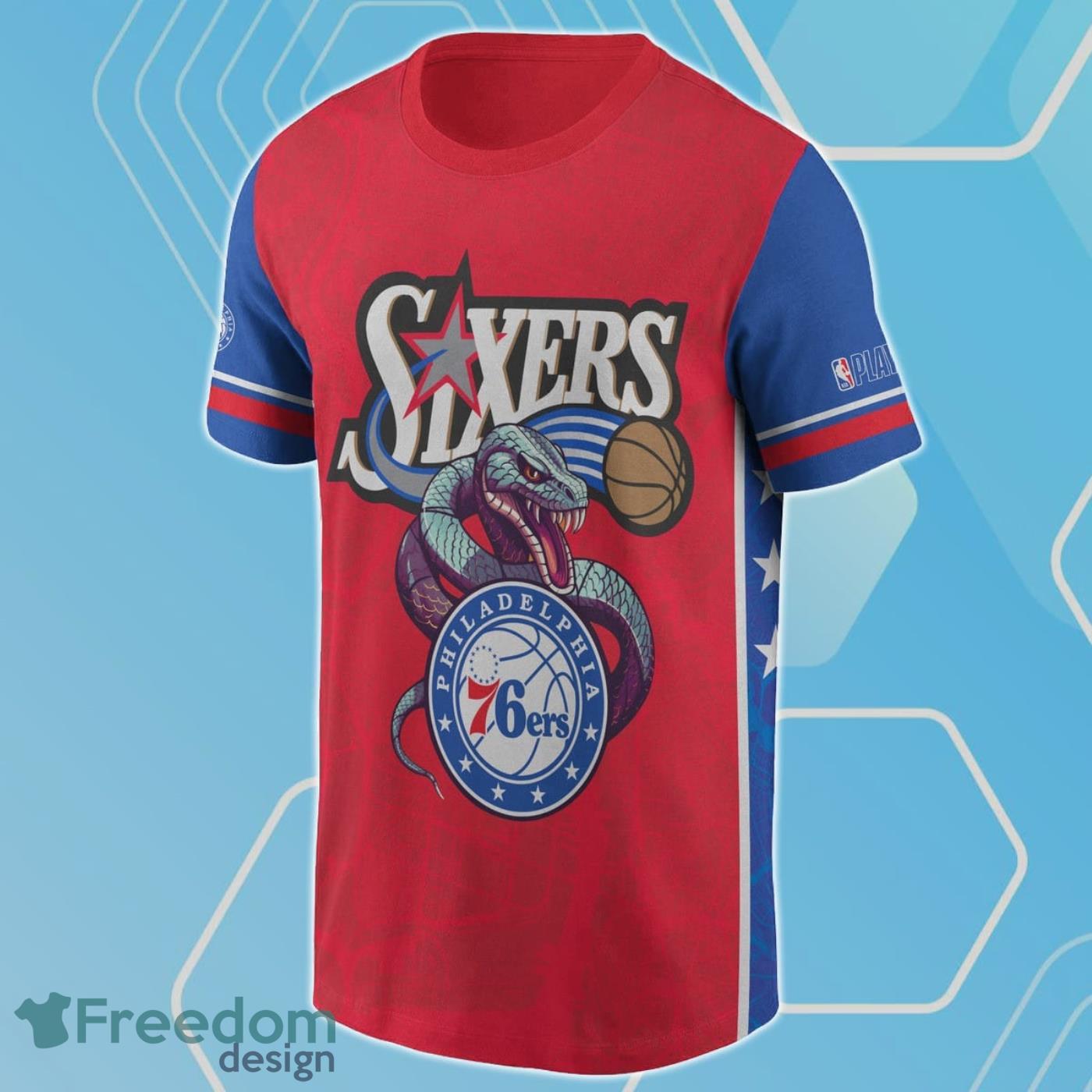 Philadelphia 76ers Sixers National Basketball Association 2023 Playoffs 3D T-Shirt Product Photo 2