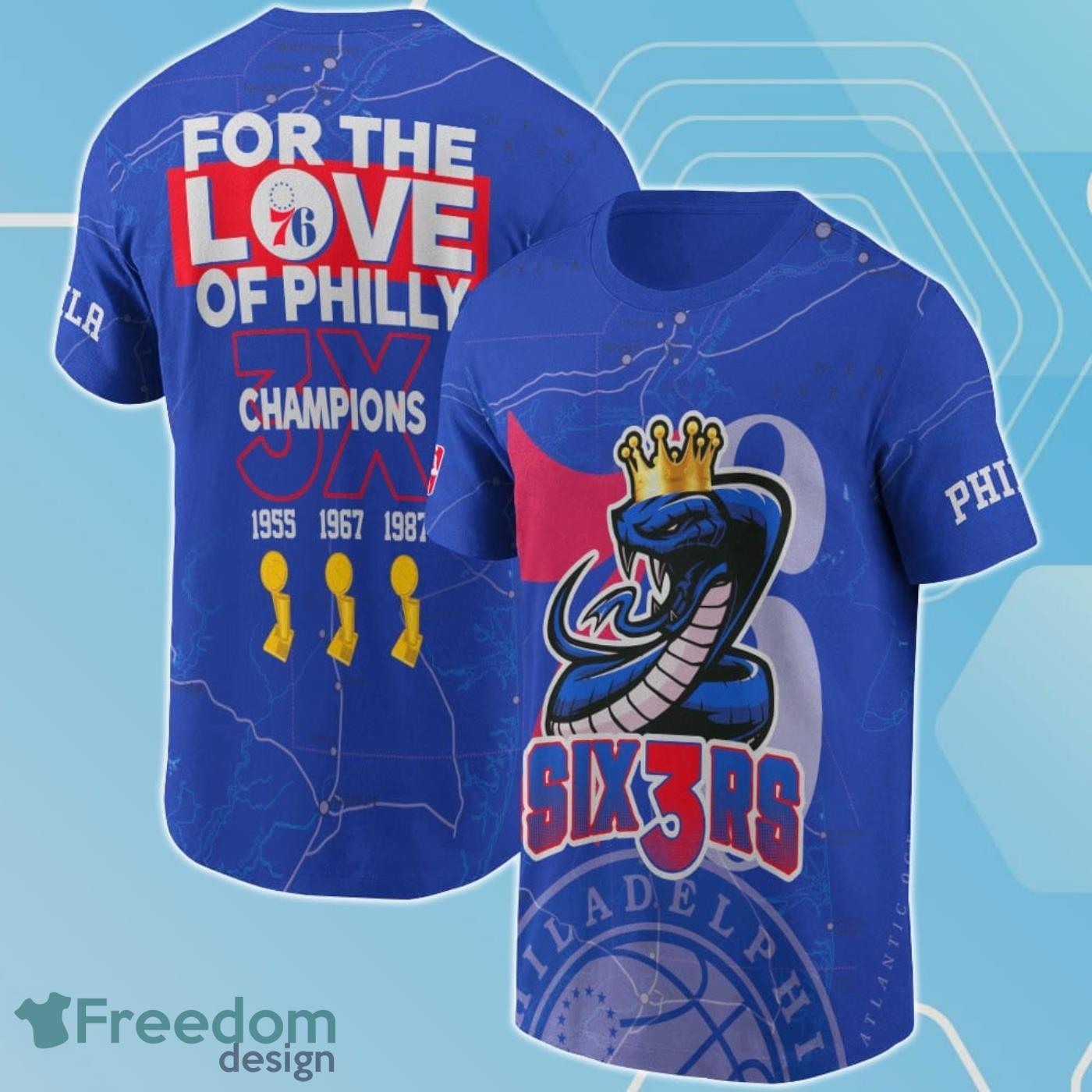Philadelphia 76ers Snake Symbol For The Love Of Philly Print 3D T-Shirt For  True Fans - Freedomdesign